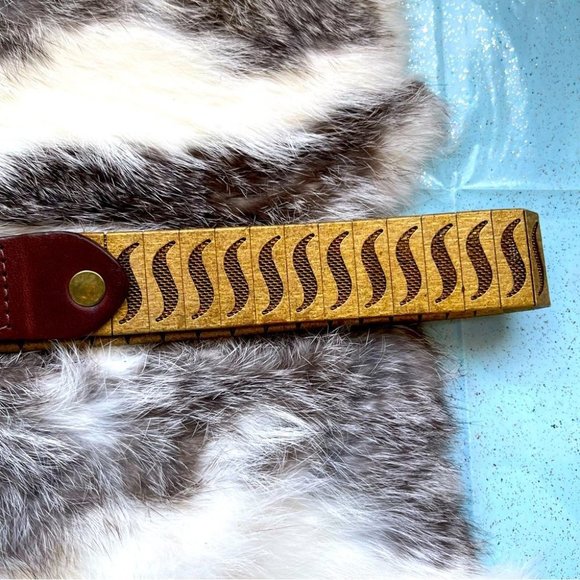 Vintage KUDOS  Canada leather metal mix media belt - Picture 4 of 5